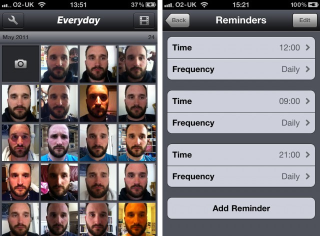 ثبت تغییرات چهره شما با اپلیکیشن Everyday