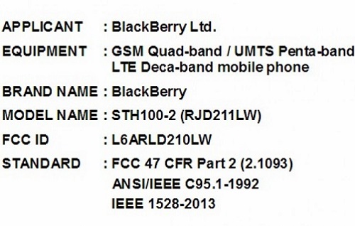 صدور تأییدیه FCC برای موبایل BlackBerry Hamburg