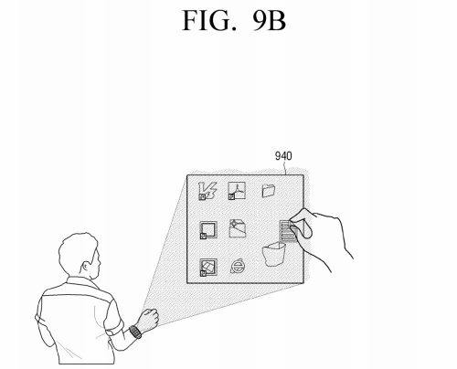Samsung-virtual-UI-for-wearables-patent10