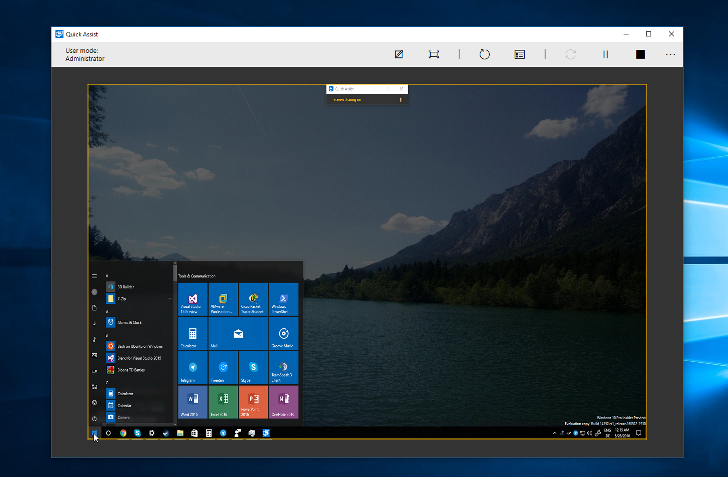 Quick Assist Remote Desktop نرم افزار جدید ویندوز 10