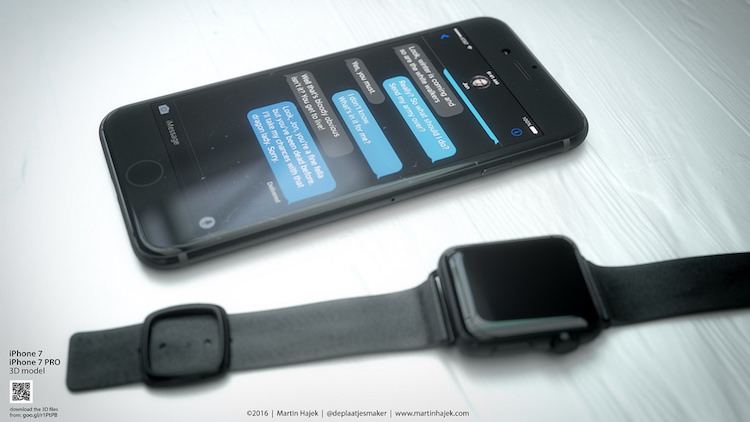 iPhone 7 Black Concept Front View