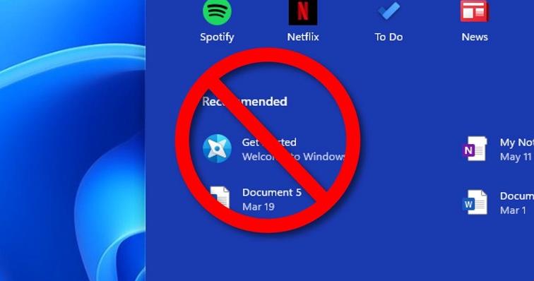 چگونه فایل ها و فولدرهای Recent را در Start Menu ویندوز ۱۱ پنهان کنیم؟