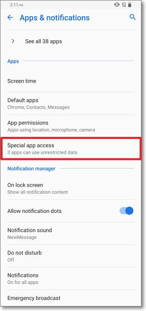 بخش Special app access و دسترسیهای ویژه برنامهها بخش Special app access و دسترسیهای ویژه برنامهها
