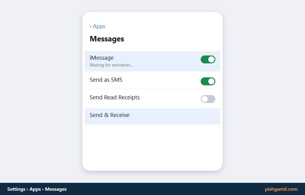خطای عدم فعال‌سازی و گیر کردن آی‌مسیج روی پیام Waiting for activation در آیفون
