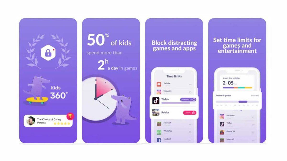 امکانات برنامه Kids360 برای محدود کردن بازی و برنامهها