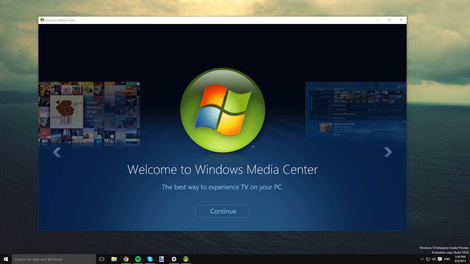 دانلود 	Media Center برای ویندوز ۱۰
