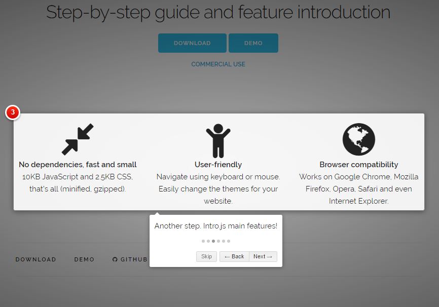 با Intro.js برای سایت خود و قابلیت هایش، راهنمای گام به گام بسازید