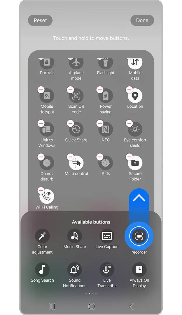 اضافه کردن دکمه Screen recorder به پنل سریع سامسونگ