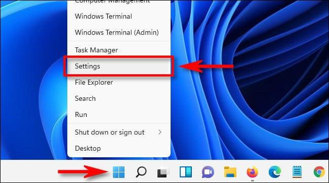 انتخاب Settings از منوی راست‌کلیک دکمه Start در ویندوز ۱۱