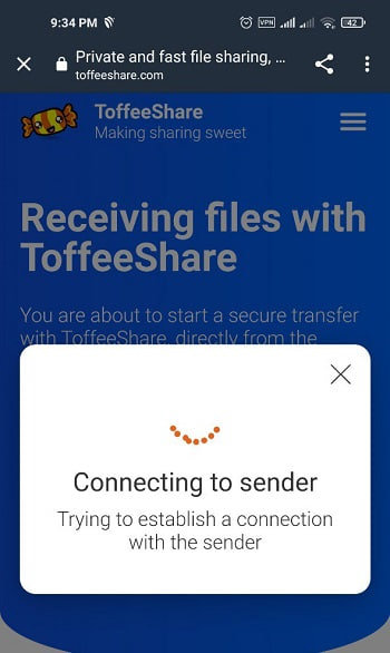 دریافت فایل با لینک ToffeeShare در گوشی اندروید