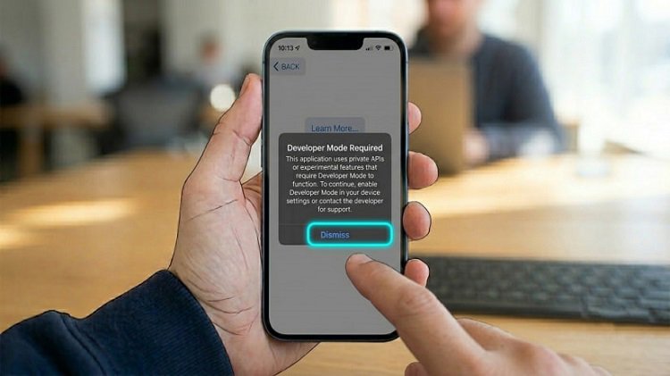 بررسی عملکرد دستگاه با حالت توسعه&zwnj;دهنده آیفون