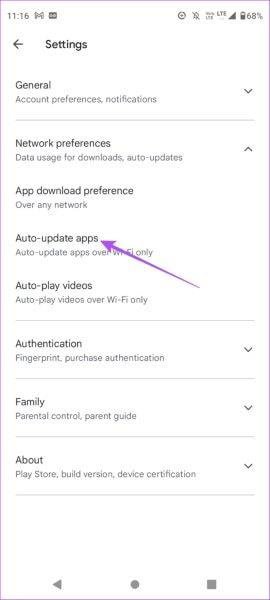 گزینه Auto-update apps در Google Play