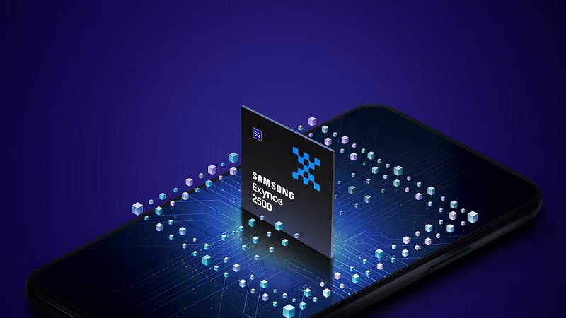 تراشه Samsung Exynos 2500 روی تصویر یک گوشی هوشمند