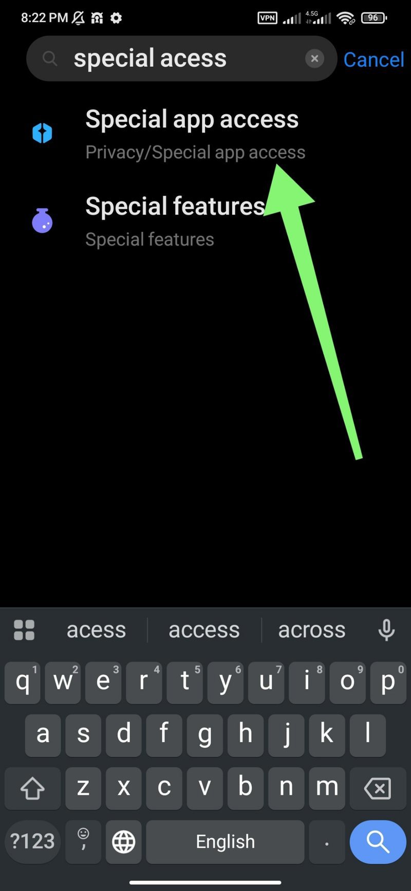 مسیر Settings و بخش Special access در تنظیمات اندروید مسیر Settings و بخش Special access در تنظیمات اندروید