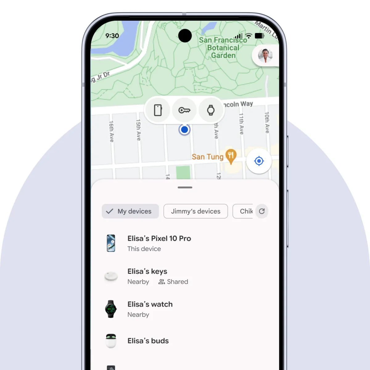 نقشه Find Hub گوگل با محل گوشی و دستگاه‌ها