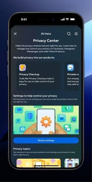 صفحه Privacy Center متا برای مدیریت تنظیمات حریم خصوصی اینستاگرام صفحه Privacy Center متا برای مدیریت تنظیمات حریم خصوصی اینستاگرام