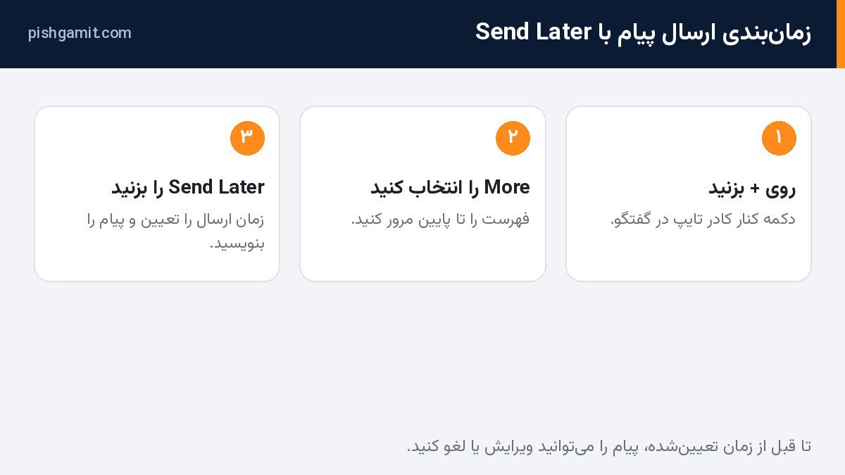 مراحل زمانبندی ارسال پیام با Send Later در برنامه Messages