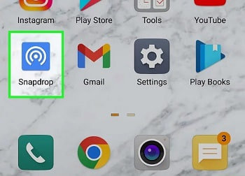 آیکون برنامه Snapdrop در صفحه اصلی گوشی اندروید