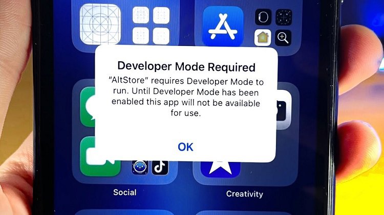 نمایش پیام Developer Mode Required هنگام اجرای برنامه خارج از اپ&zwnj;استور