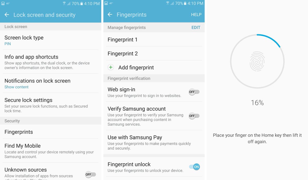 ثبت اثر انگشت جدید با Add fingerprint در گوشی سامسونگ