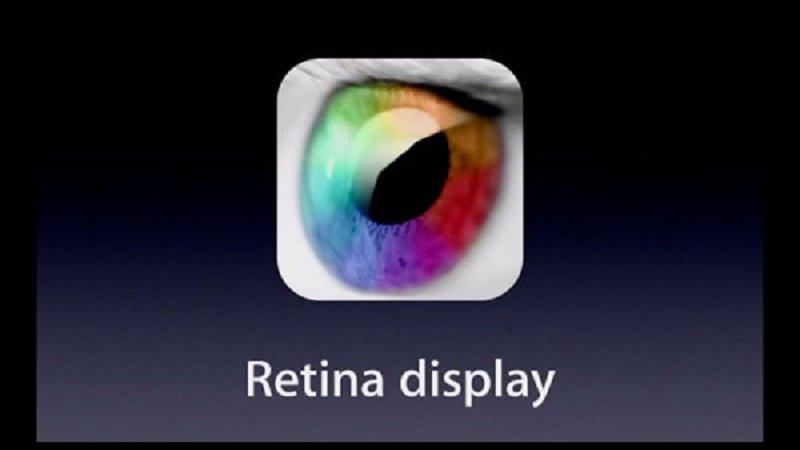 نشان Retina display اپل روی پسزمینه تیره
